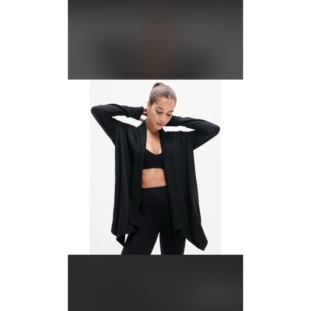 Athleta Black Open Front Cardigan Women’s XS Modal Stretch Long Sleeve